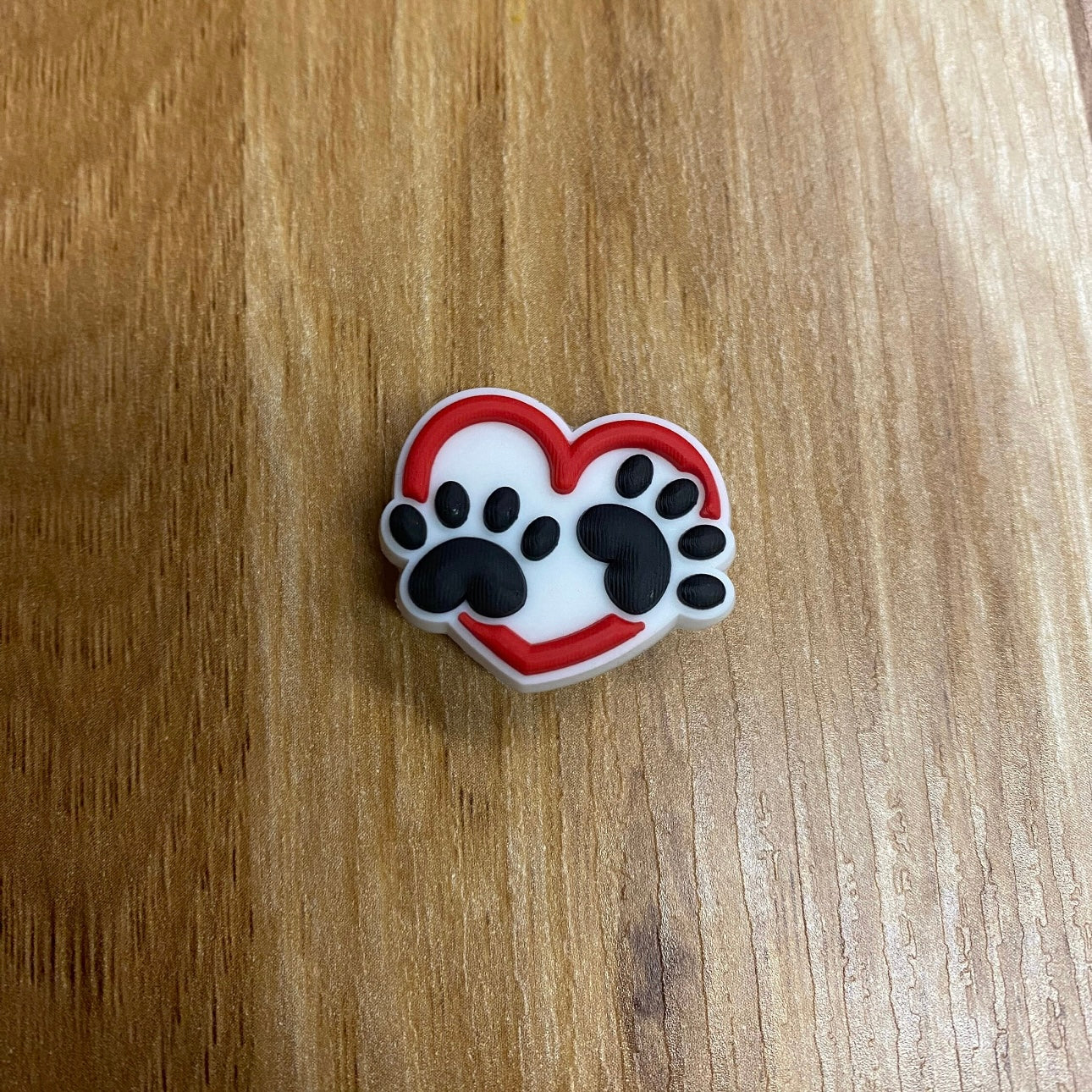 Heart with a Paw Shoe Charm