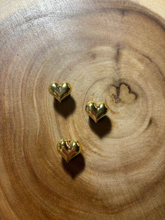 Gold Heart Shoe Charm