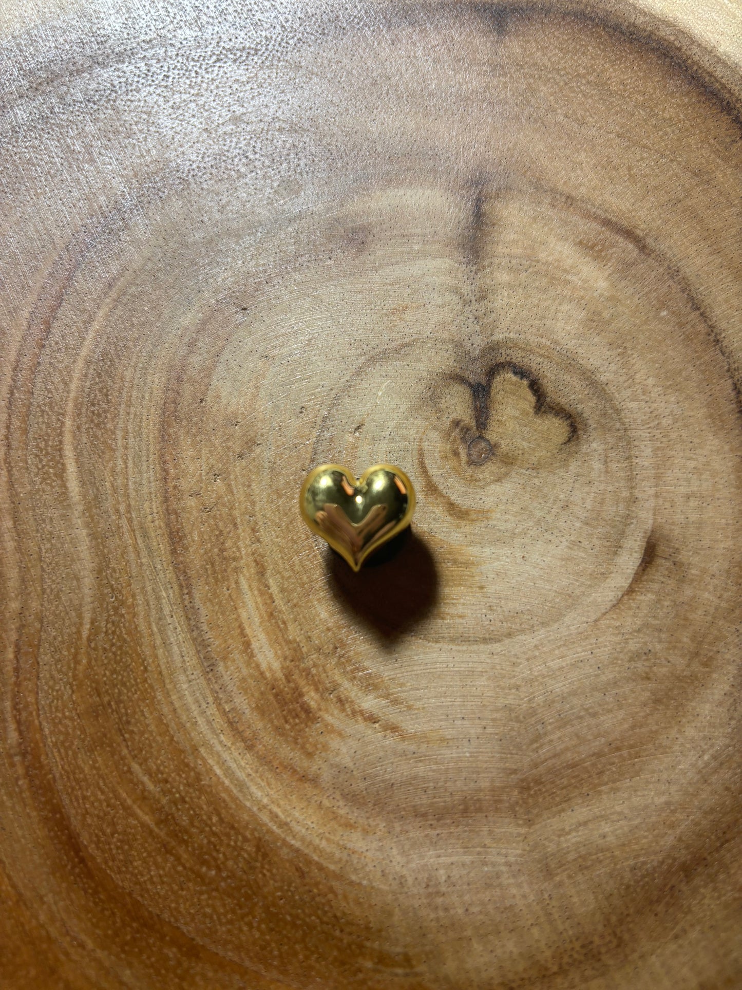 Gold Heart Shoe Charm