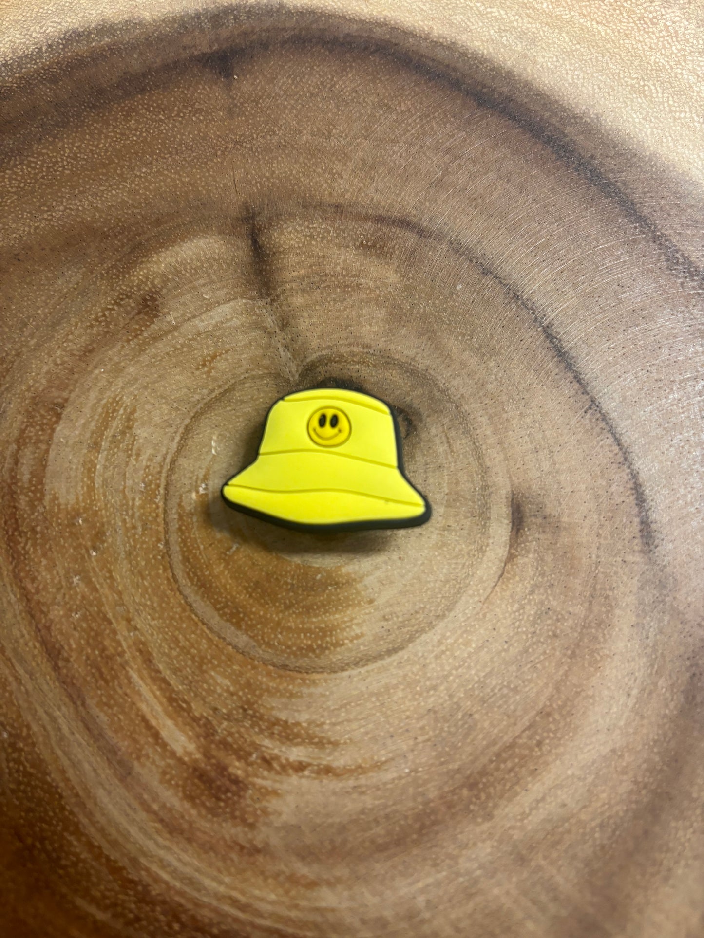 Yellow Smiley Bucket Hat Shoe Charm