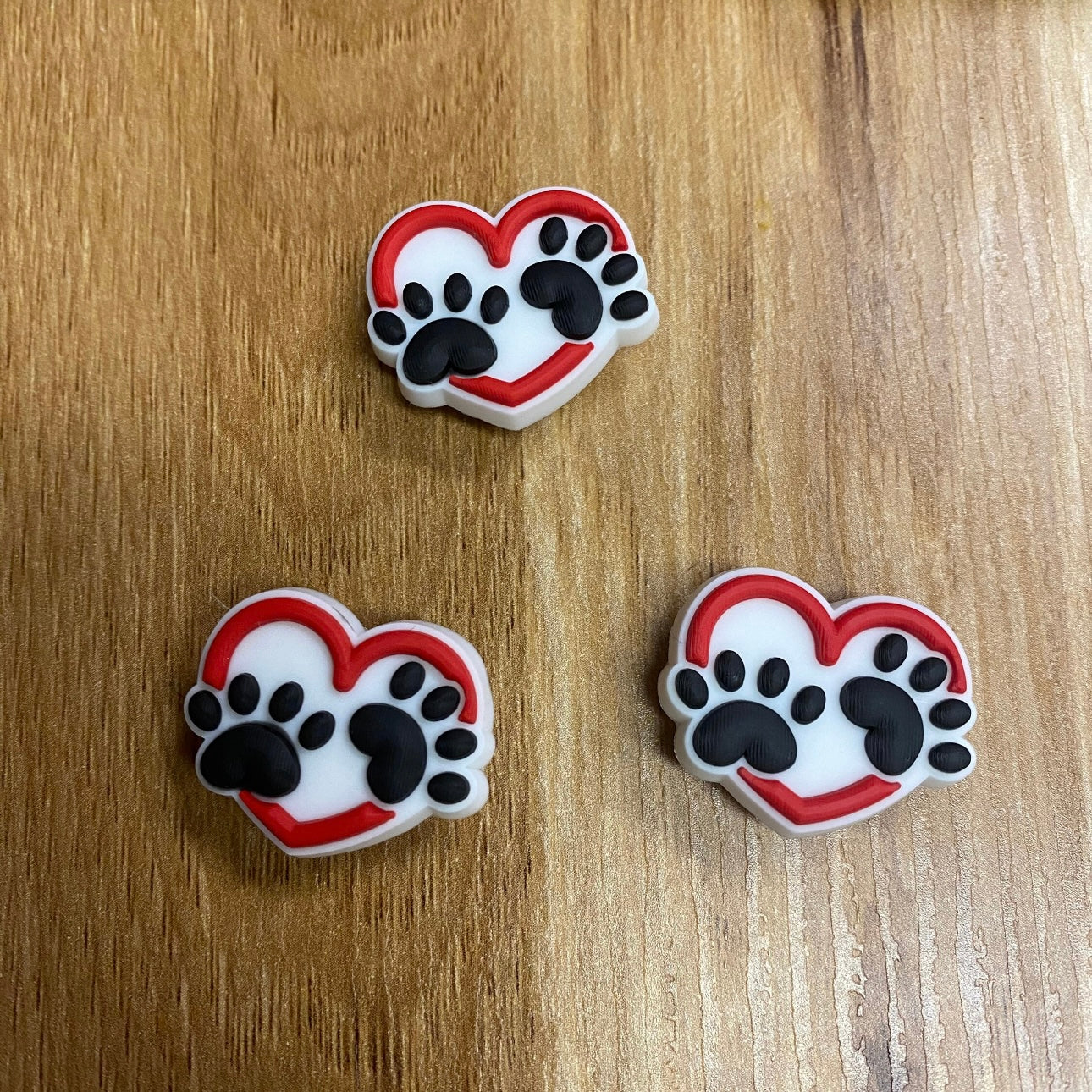 Heart with a Paw Shoe Charm