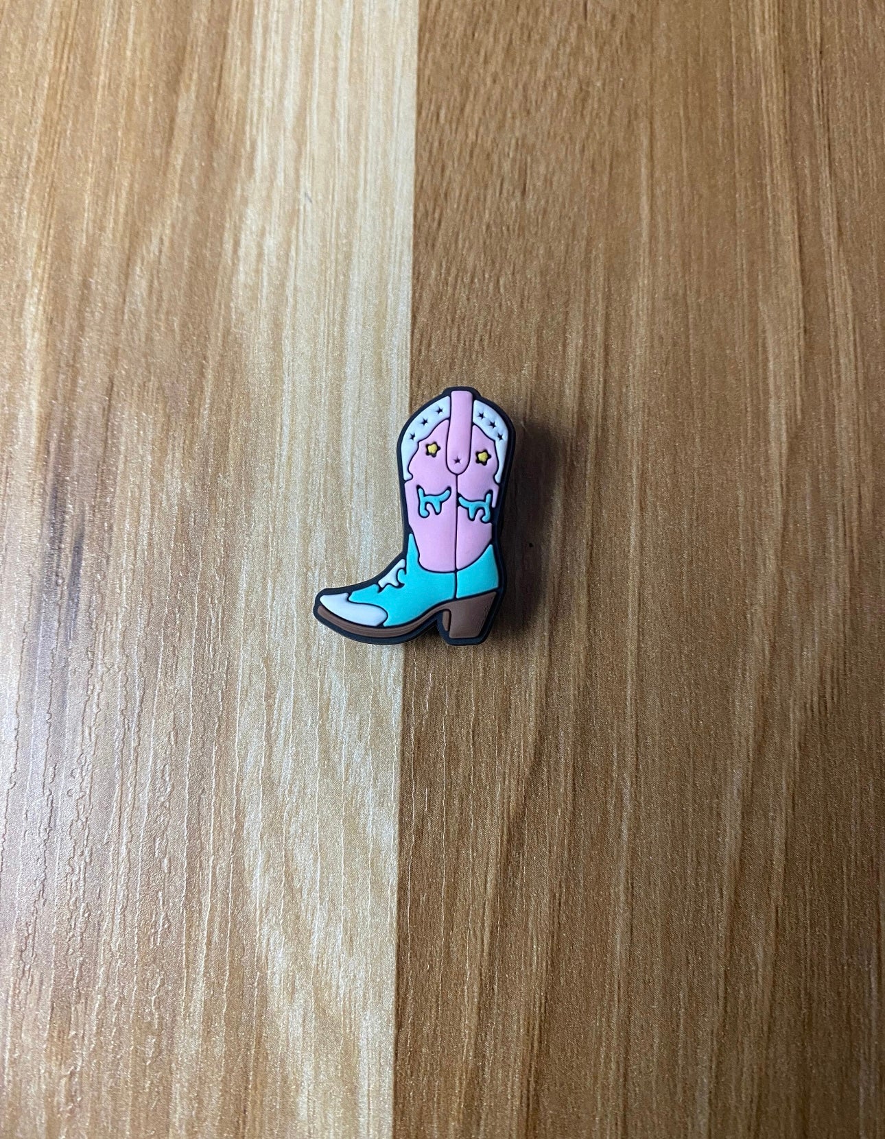 Blue and Pink Cowboy Boot Shoe Charm