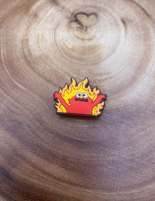 Elmo With Fire Shoe Charm