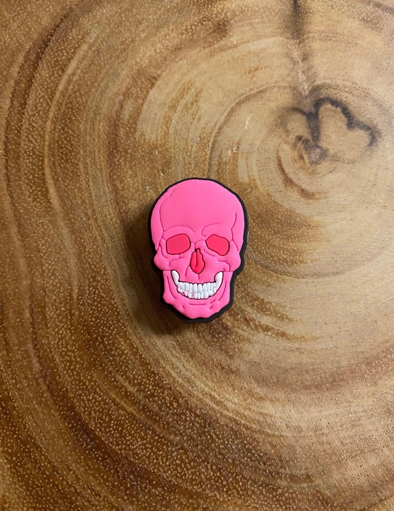 Pink Skull Shoe Charm