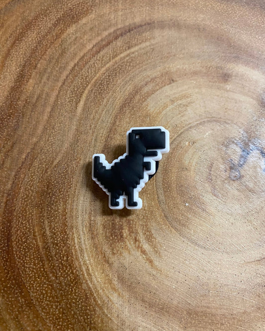 Black Dinosaur Shoe Charm